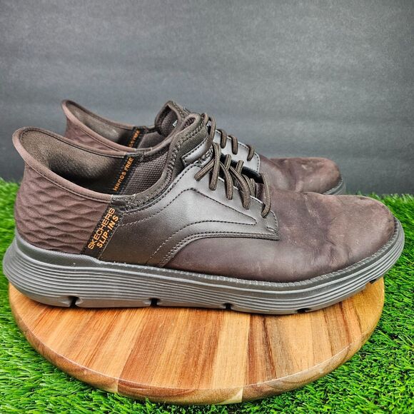 Skechers Garza Gervin Shoes Mens 12 Brown Slip-Ins Sneakers Leather SN 205046 main image 7